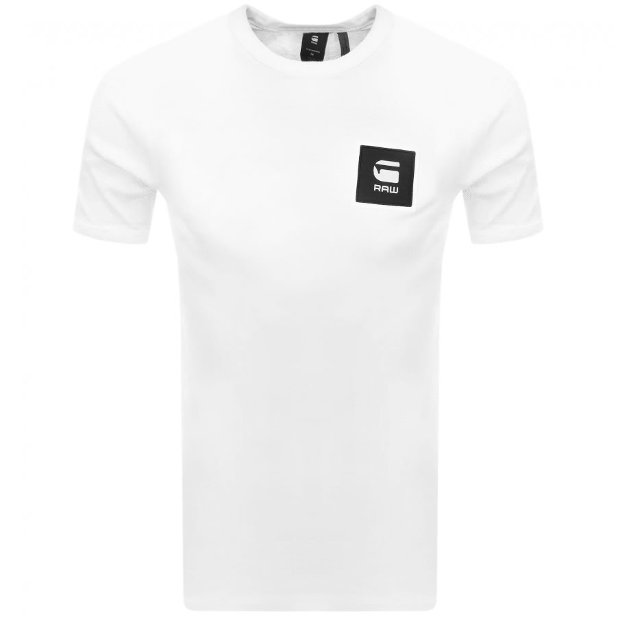 Alternative Image for ProductG Star Raw Badge Logo T Shirt White1